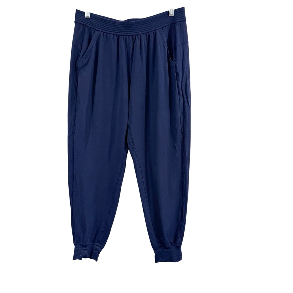 Lululemon soft cozy Loungewear Joggers Pants in Navy Blue Pockets Size 12